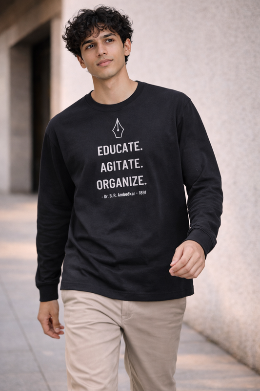 Revolution Doctrine Men's Full Sleeve T-Shirt - EDUCATE. AGITATE. ORGANIZE.