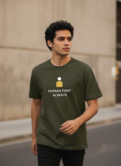 Human First Tee | Human first. Always. | Dark Colors