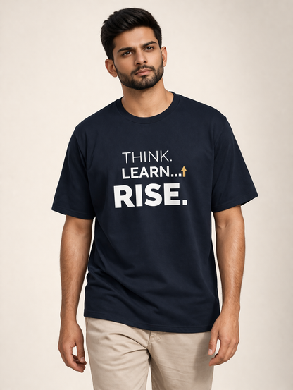 Rise Mindset Tee |  Think. Learn. Rise. | Dark Colors