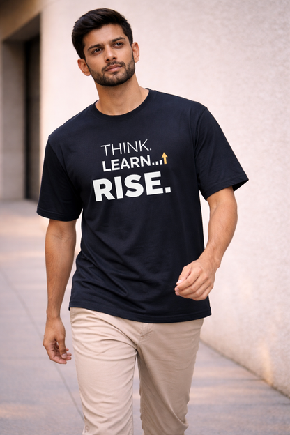 Rise Mindset Tee |  Think. Learn. Rise. | Dark Colors
